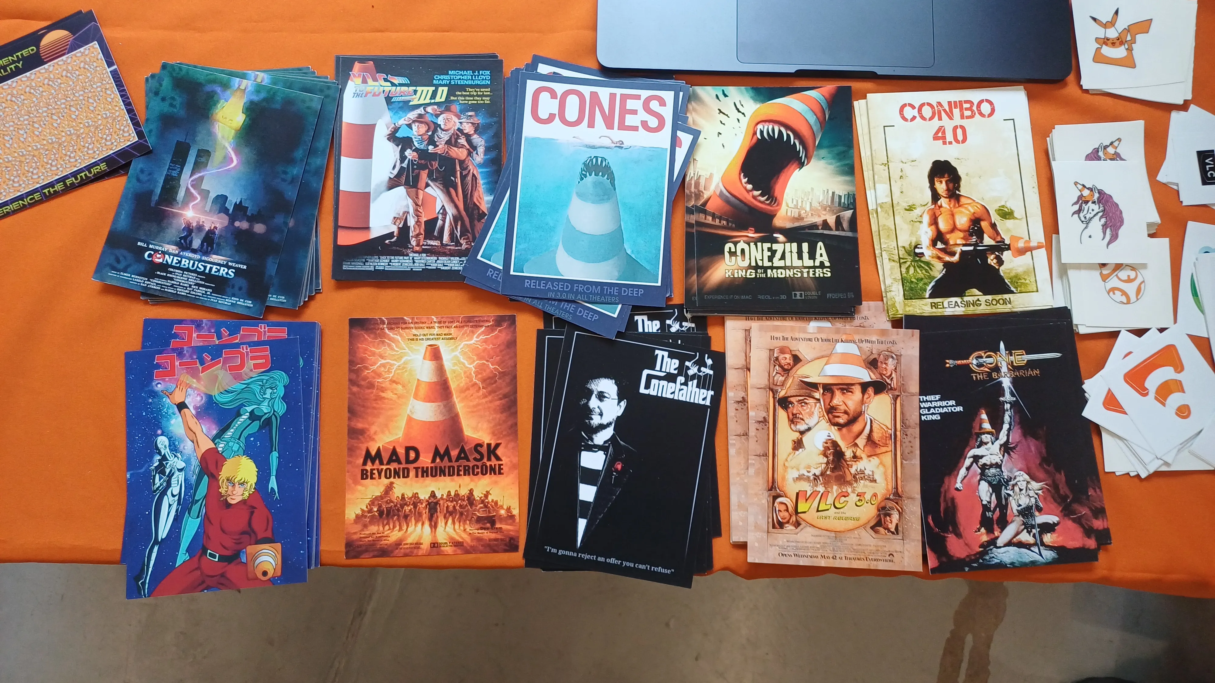 Parody of movie posters at the VLC booth